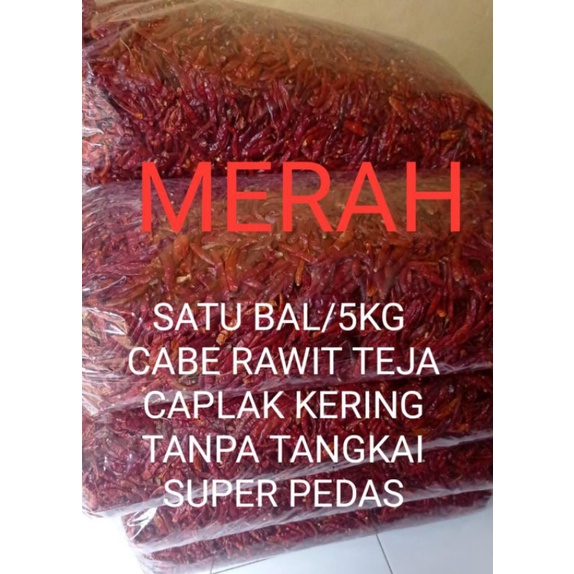 

( 5kg ) CABE RAWIT TEJA KERING TANPA TANGKAI SUPER PEDAS