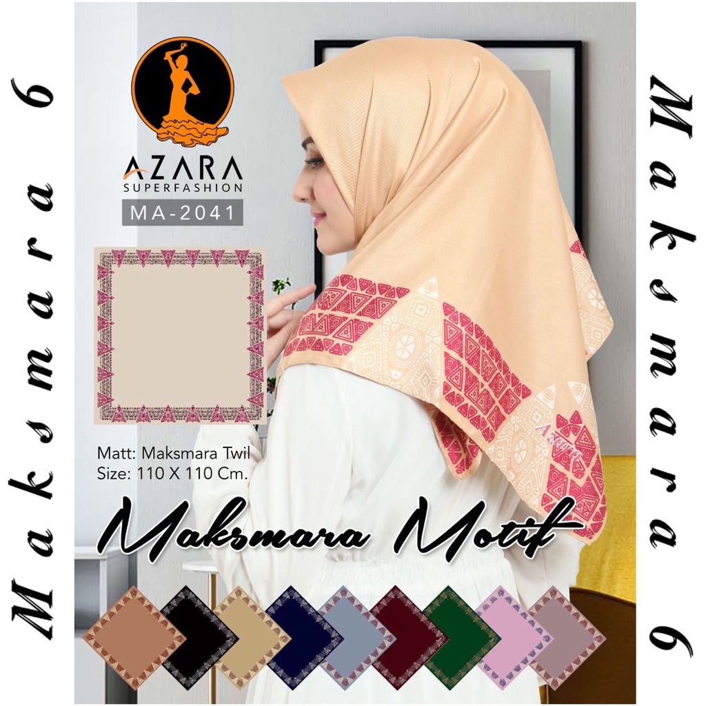 Segiempat Motif Hijab SILK OLIVIA MOTIF UMAMA 110x110 Butter Silk Velvet Motif-Maksmara 6