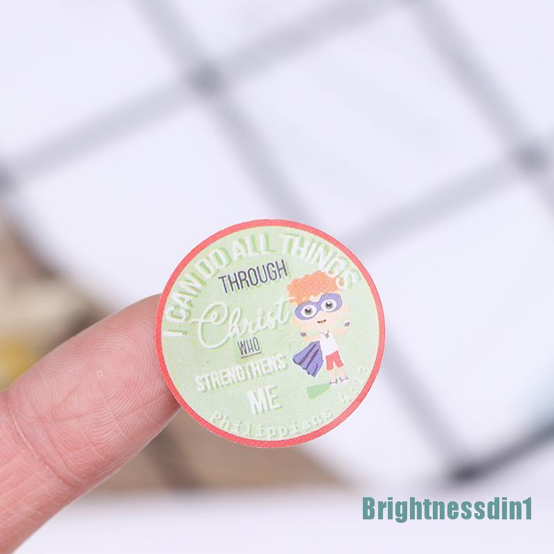 (Brightdin1) 500pcs / Roll Stiker Label Segel Untuk Dekorasi / Mainan Anak