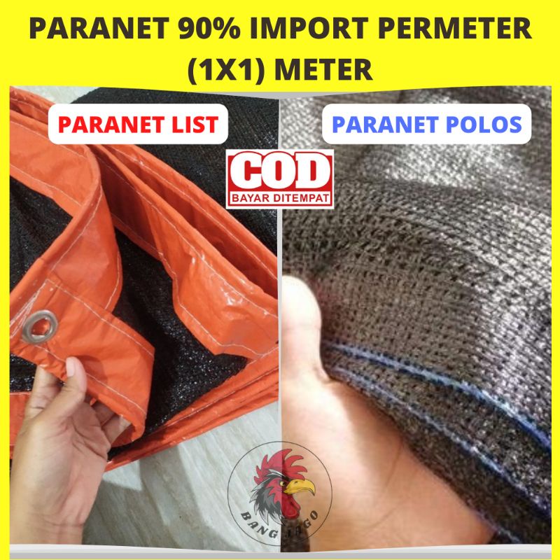 Jaring/Waring Paranet list Polos Pagar Tanaman Peneduh Teras Rumah Bahan Import 90% Ukuran Per 1m²