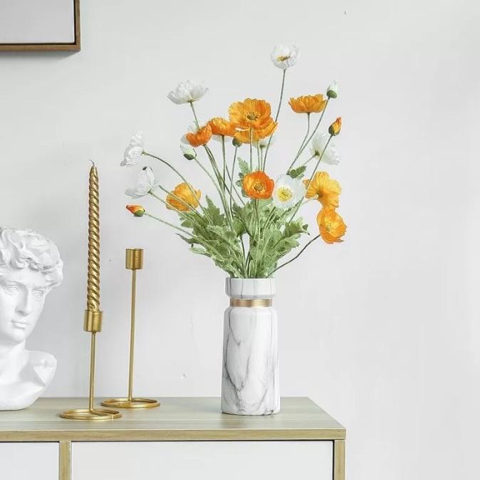 Vas Bunga Keramik Putih Vas Bunga Marble Vas Bunga Cantik