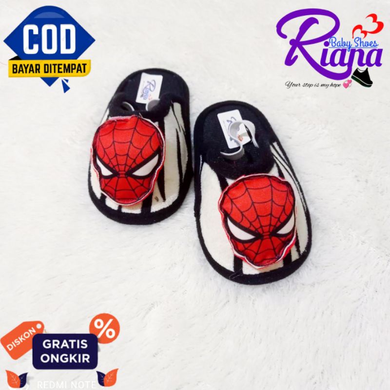 Sandal bayi Bapau Boneka Spiderman usia 6-18 Bulan