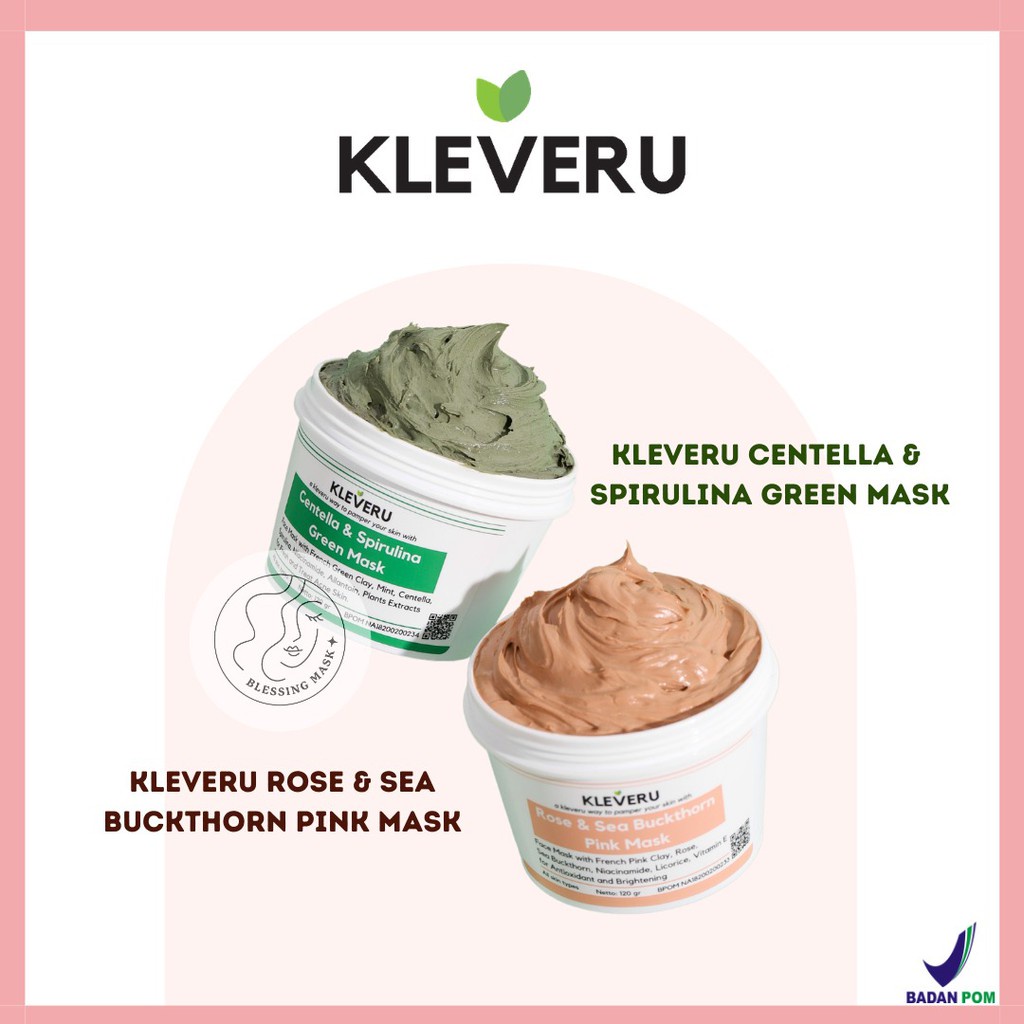 KLEVERU Rose and Sea Buckthorn Pink Mask | Masker Wajah 120gr