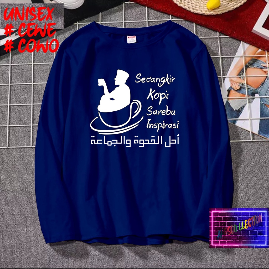 COD/ KAOS SANTRI SECANGKIR KOPI SEREBU/KAOS TULISAN/KAOS SANTRI KEKINIAN/KAOS DAKWAH/KAOS ISLAM/SANTRIWATI/KAOS HITS 2022/KAOS BERGAMBAR KAOS EKSPRESI KAOS PRIA TSHIRT WANITA Santai Crew Neck V-Neck Slim-fitting Polos Setrip Hitam Putih Crew Neck