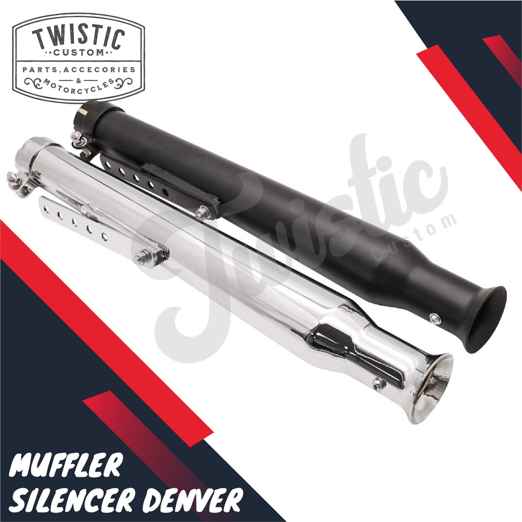 Knalpot Muffler Denver Motor Custom W175 Benelli Harley Royal Enfield