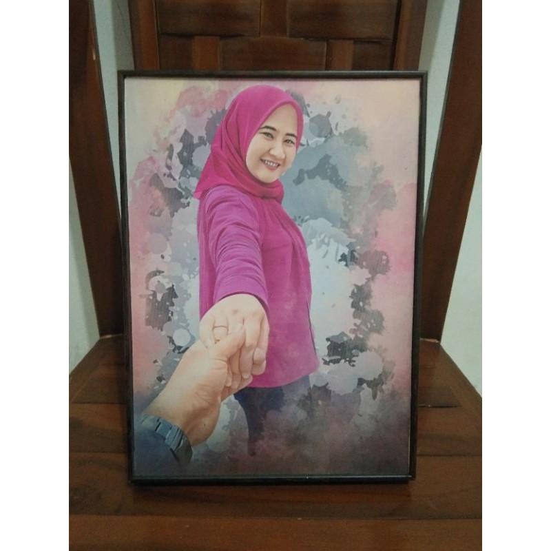 

lukis digital 1 wajah dengan desain smudge painting