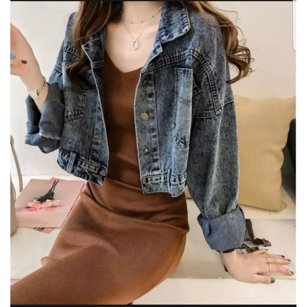 BEFAST - ZFS OOTD Wanita Jacket Jeans ANICA / GRACIA PREMIUM OVERSIZE JEANS JACKET / Jaket Denim Kekinian Remaja / Keluaran Terbaru / Jaket Jeans Casual / Fashion Ala Korean