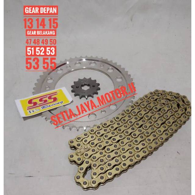 Gear set sss Honda CRF 150 L set sss rantai gold  428H CRF 150 ready stock.