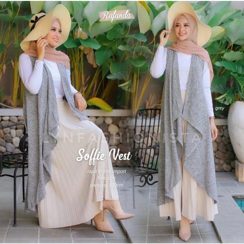 LYNFASHIONISTA-OUTER WANITA MUSLIMAH RAJUT PREMIUM MODEL LAYER PREMIUM/SOFFIE