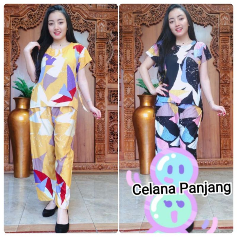 Setelan Celana Panjang One Set Piyama Bali Ethnic Batik-2