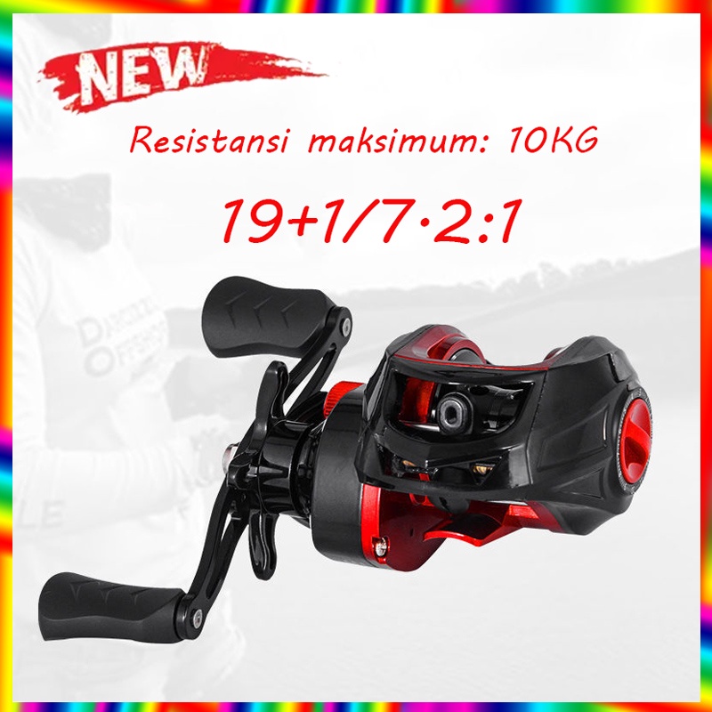 Baitcasting Reel Pancing Max Drag 10kg 19+1BB Gulungan Logam Mesin Memancing 7.2:1 Reel Pancing Baitcasting Fishing Reel Fishing Gear Casting Fishing Reel Fishing Wheel