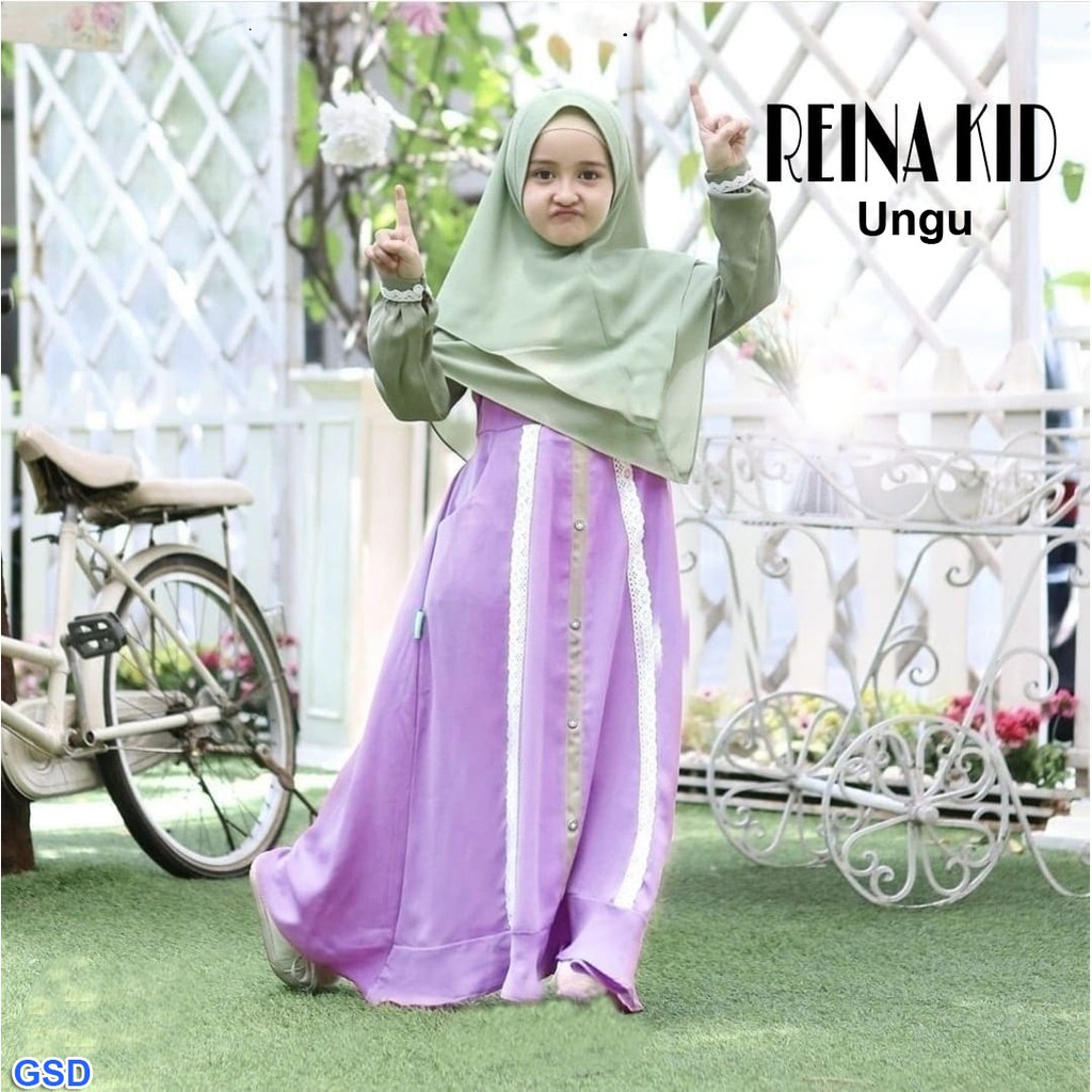 Syari Reina Kids FREE HIJAB/Baju Gamis Anak Perempuan/Baju Anak Kecil Termurah/Baju Hijab Syari Anak