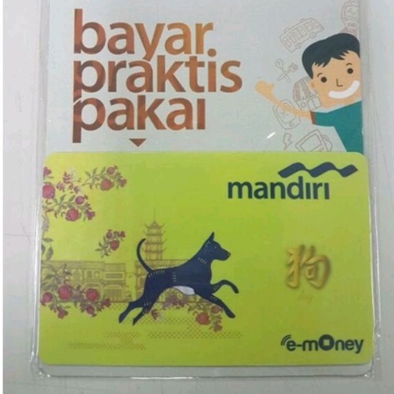 eMoney Mandiri Shio ANJING (Dog) ORI /Like eTOLL Tapcash Flazz or Brizzi