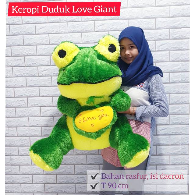 Boneka Keropi Jumbo Love Duduk