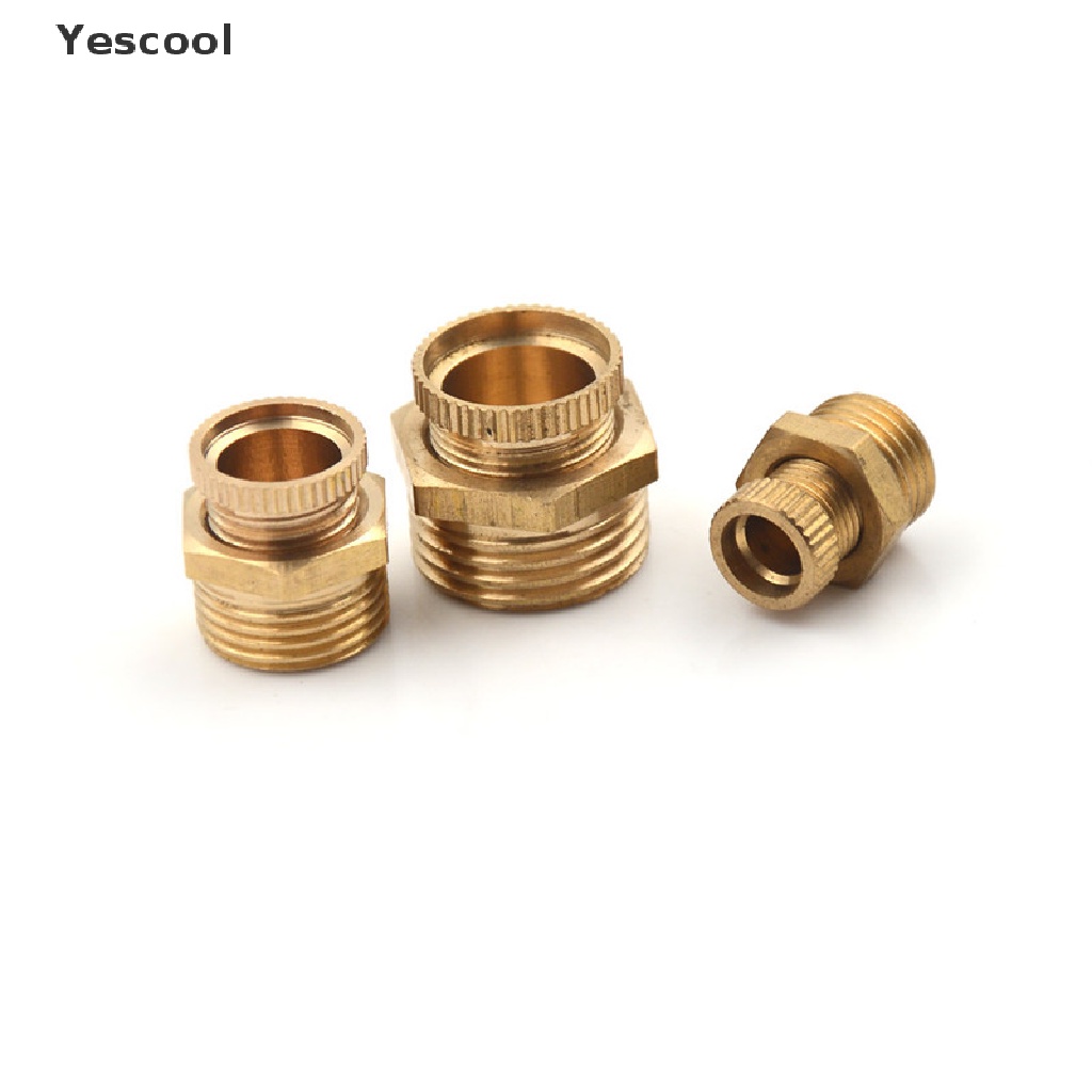 Yescool Katup Kompresor Udara Drat Luar 1 / 2 &quot;3 / 8&quot; 1 / 4 &quot;Bahan Kuningan