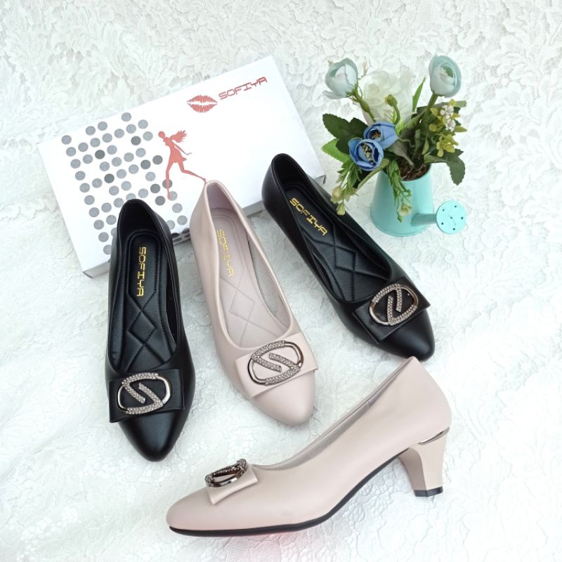 Sepatu high heels wanita pantopel kerja import sofiya murah A1985-4