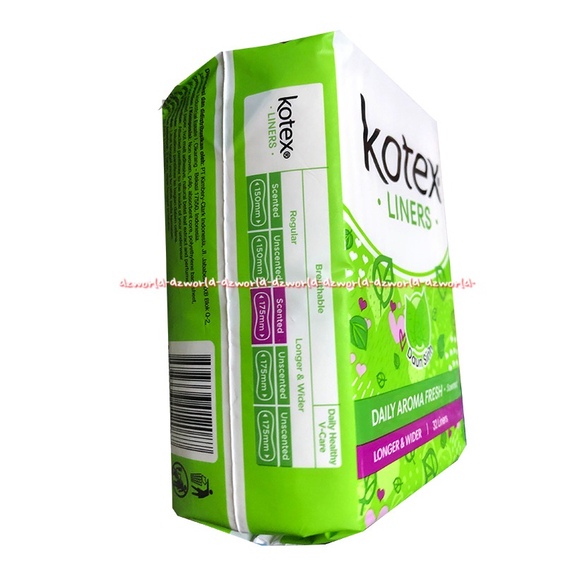 Kotex Liners 32 Liners Daun Sirih Daily Aroma Fresh Daily Healthy V Care Longer &amp; Wider 32Liner Panty Liner Wanita Kotek Kotex's Kotek Liner