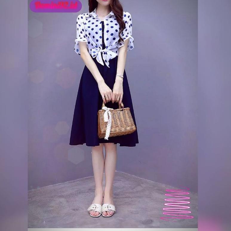 [KODE 1616] Dress Wanita Korea Casual Korean Style Murah Terbaru Lalia Set Rompi