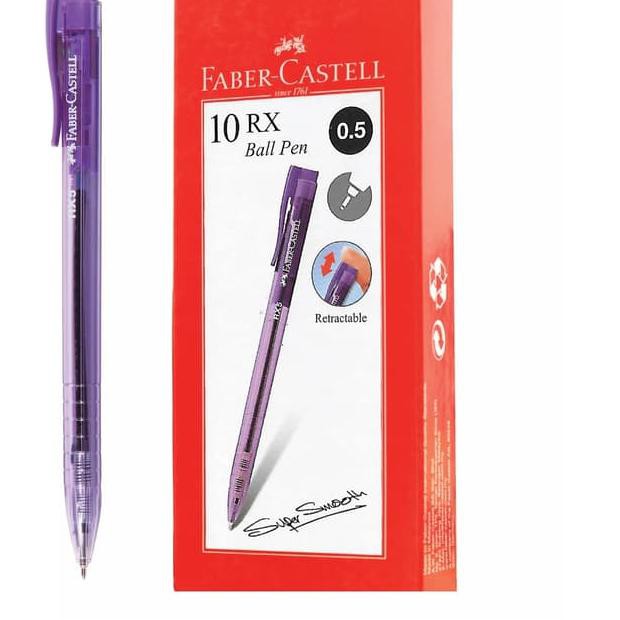 

☣‡ Ballpoint Faber-Castell RX 0.5mm hitam, Body Violet-1Box 10 pcs ☃