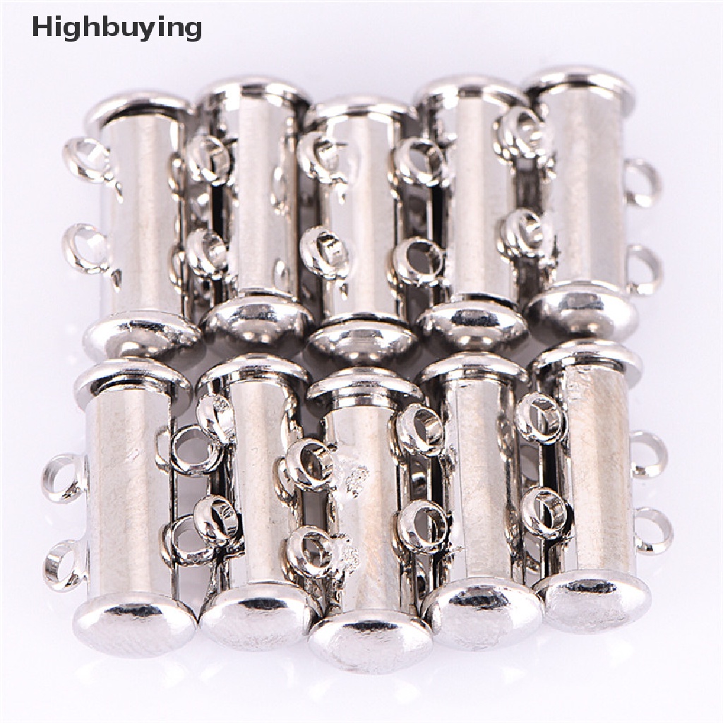 Hbid 10Pcs / Set Kait Clasp Magnetik Lapis Silver Untuk Perhiasan Gelang / Kalung