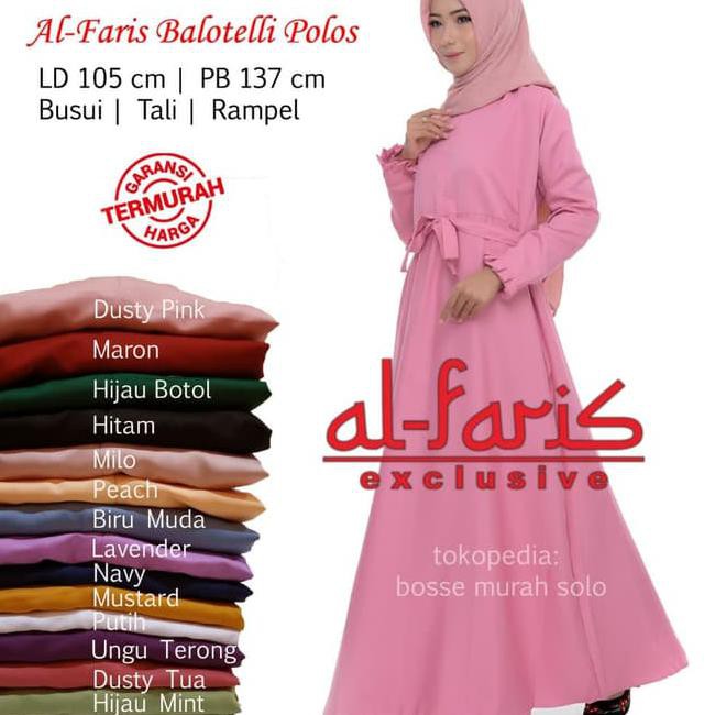 Balotelli Import - Gamis Baloteli Balotelli Polos Grade A Murah - Hitam TERPERCAYA