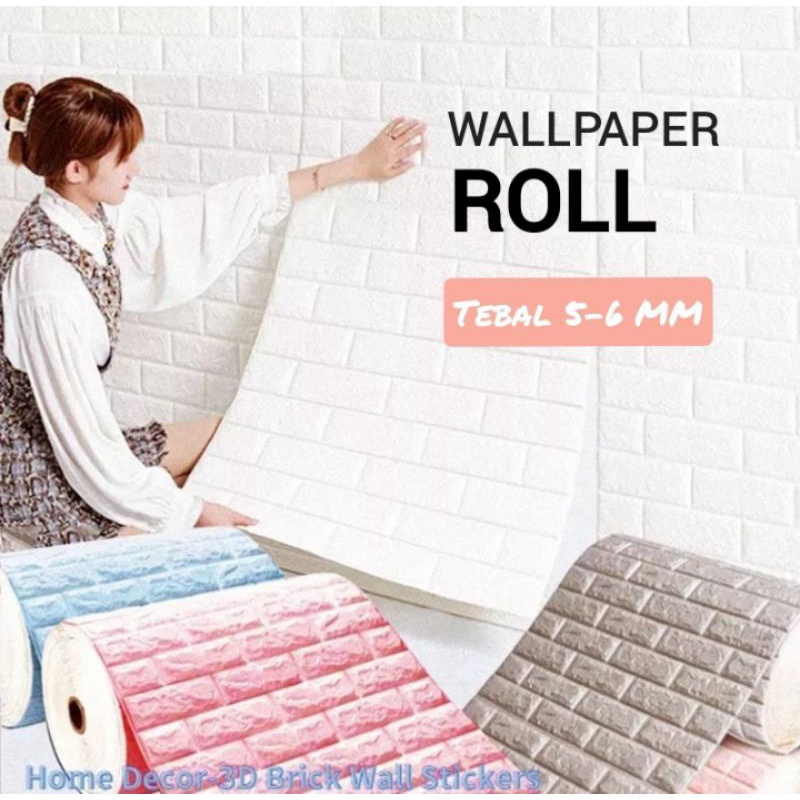 WALLPAPER ROLL 3D BATU TIMBUL WALLFOAM BATU WALLPAPER DINDING ROLL HIGH QUALITY