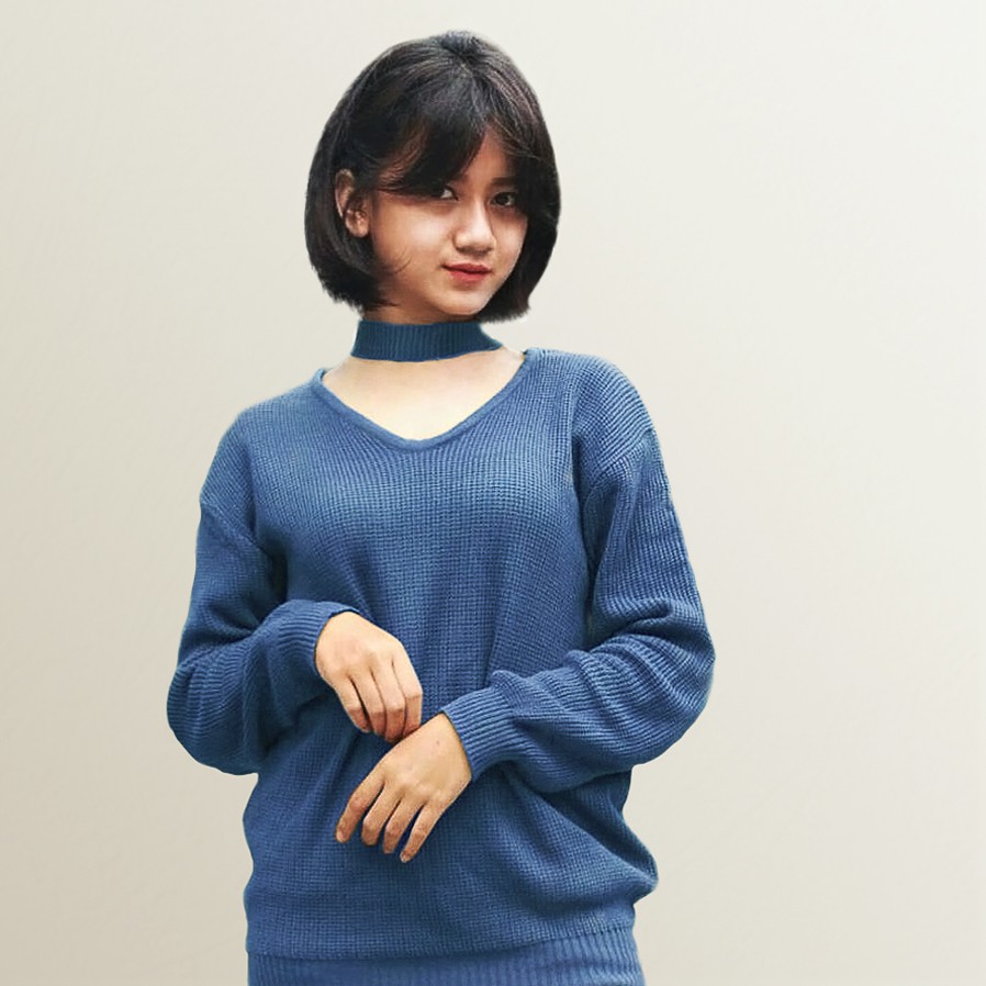 Jasmine Sweater Choker Knit Jasmeen Atasan Kekinian Jasmine Sweater Choker Knit Jasmeen Atasan Kekinian