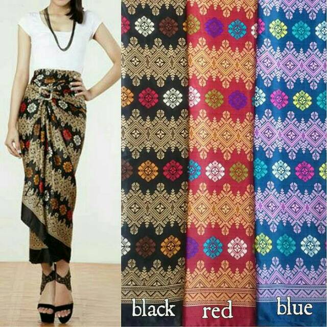 rok lilit serut batik semi sutra