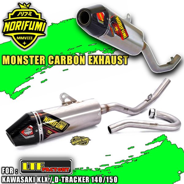 KAWASAKI KLX 150 - D-TRACKER 150 BF G L S - NORIFUMI TI-5 MONSTER CARBON FULL SYSTEM EXHAUST - KNALP