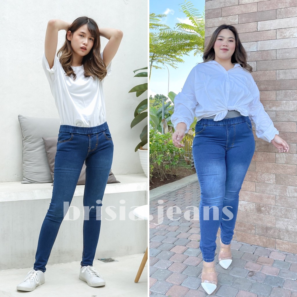 [SIZE 28-42] LEONY Legging Jeans - Biru Jeans / Bigsize Legging Jeans