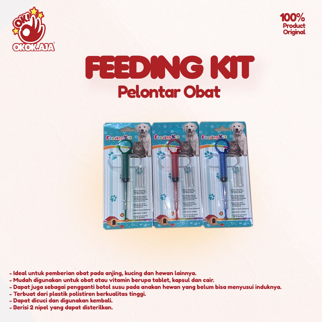 Pelontar Obat untuk Kucing Anjing / Alat bantu minum obat - Feeding Kit