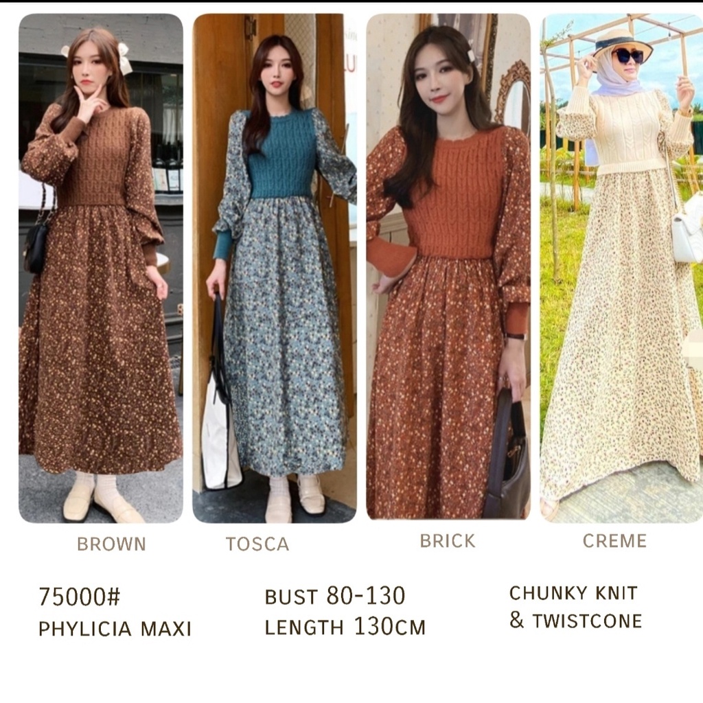 Go# 75000 Maxi phylicia Dress / Dress Wanita Cantik & mewah Import / Dress Goodquality / Dress Realp