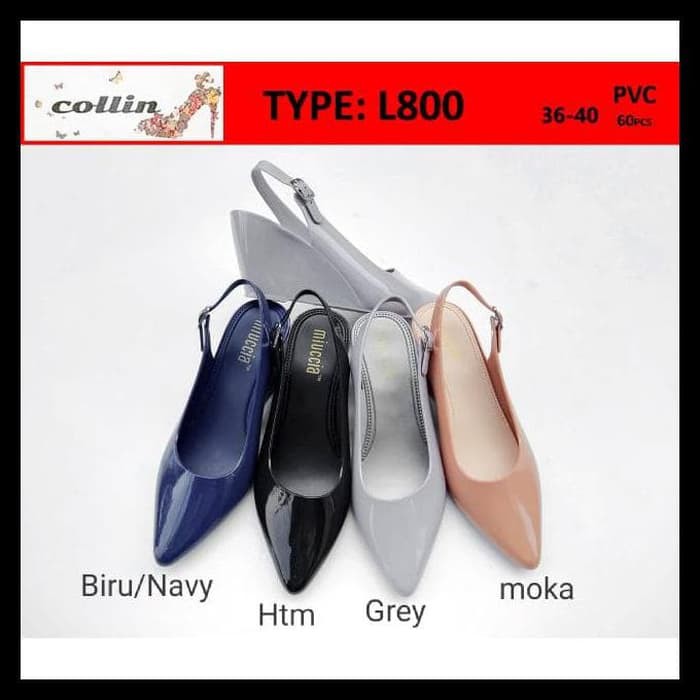 MURAHMiuccia - Sepatu Wedges Glossy Tinggi Jelly Shoes Wanita - L800