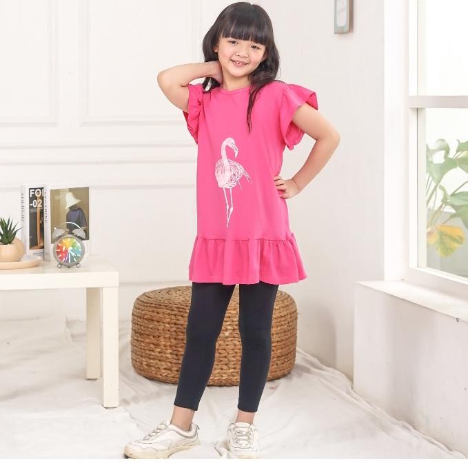 𝕭 Setelan Ruffle Anak Perempuan Ice Cream Unicorn Baju Kaos Terusan Legging Anak Kecil Tanggung Cewe