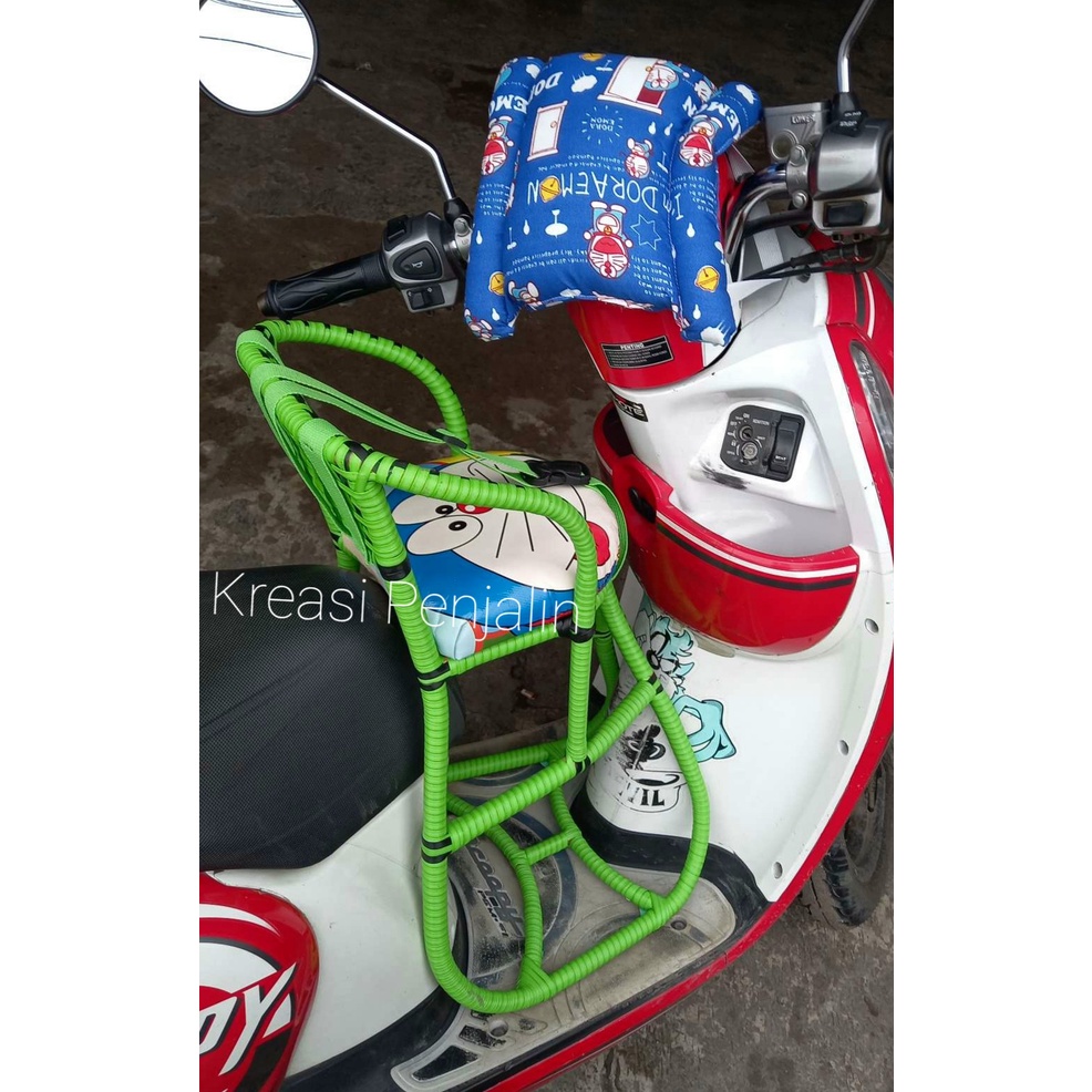 Boncengan Anak Digunakan Untuk Motor Matic Full Anyam Plus Sabuk dan Bantal