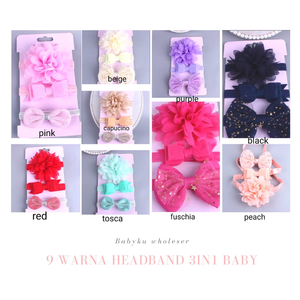 Headband bando bayi 3in1