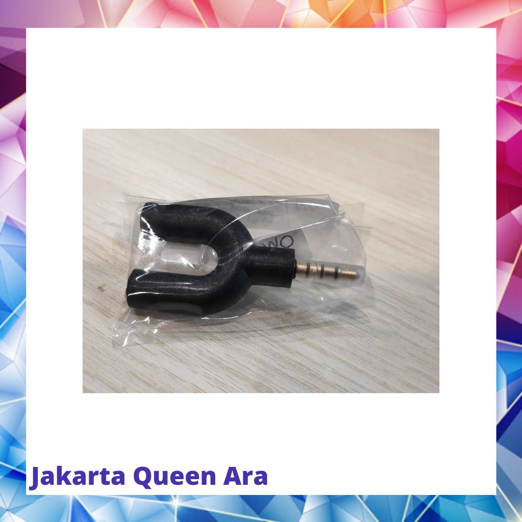 TaffSTUDIO Splitter Audio Shape U 3.5mm ke Headphone &amp; Mic - K065