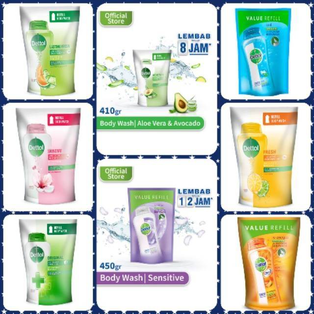 ❤ORIGINAL❤ DETTOL BODY WASH REFILL 410gr | Sabun Mandi Cair Anti Bakteri