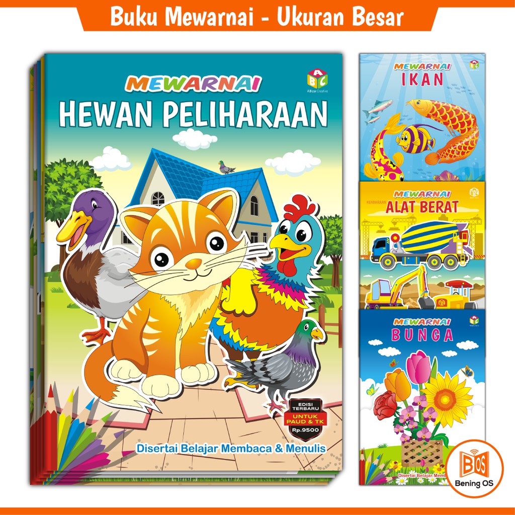  Buku  Mewarnai  Anak  TK PAUD  Ukuran Besar Shopee Indonesia