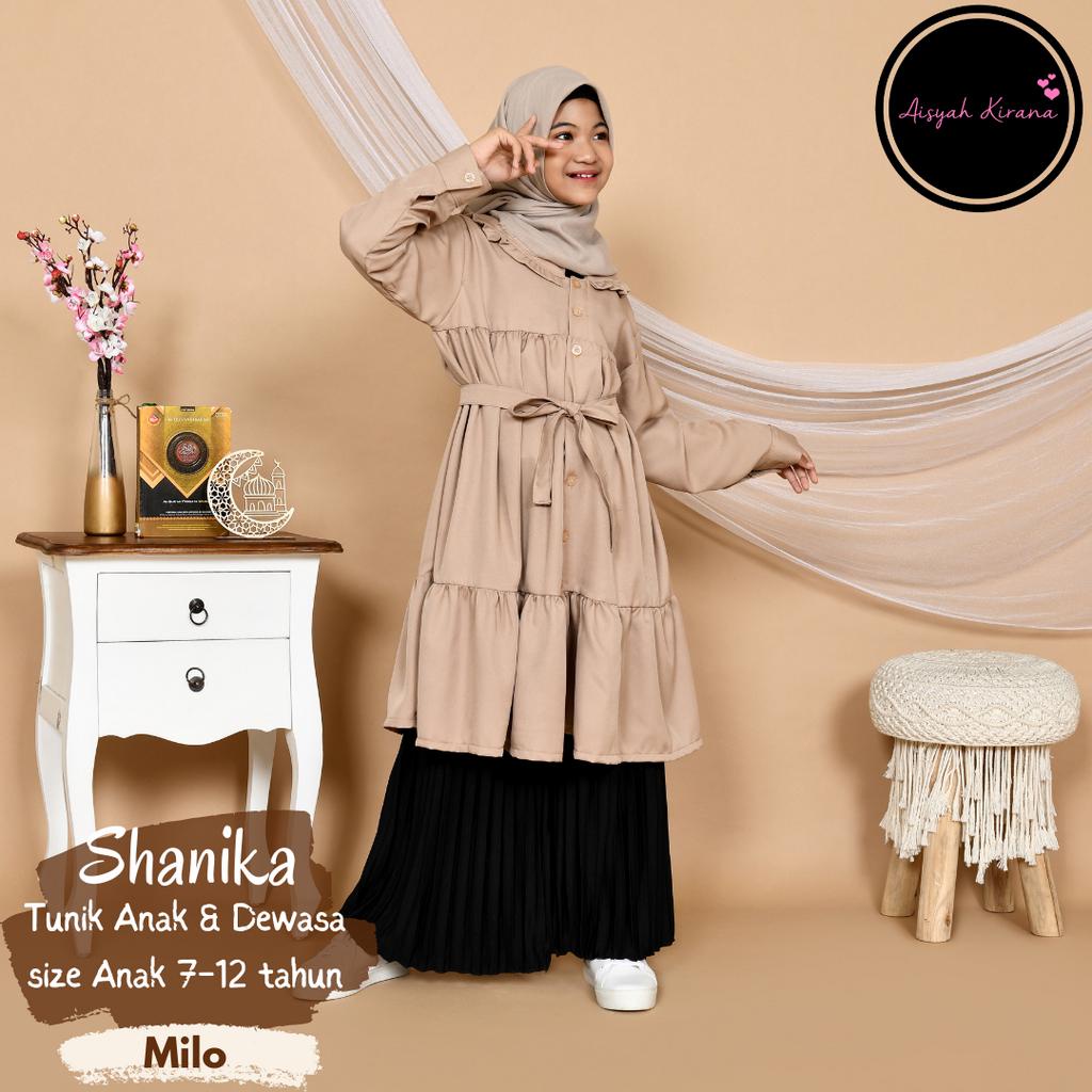 Shanika tunik anak remaja usia 7 sampai 12 tahun bahan shakila