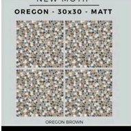 Keramik Teras 30x30 Kasar 2 Motif Batu Oregon Brown/ Grey dan Oslo Brown kw3