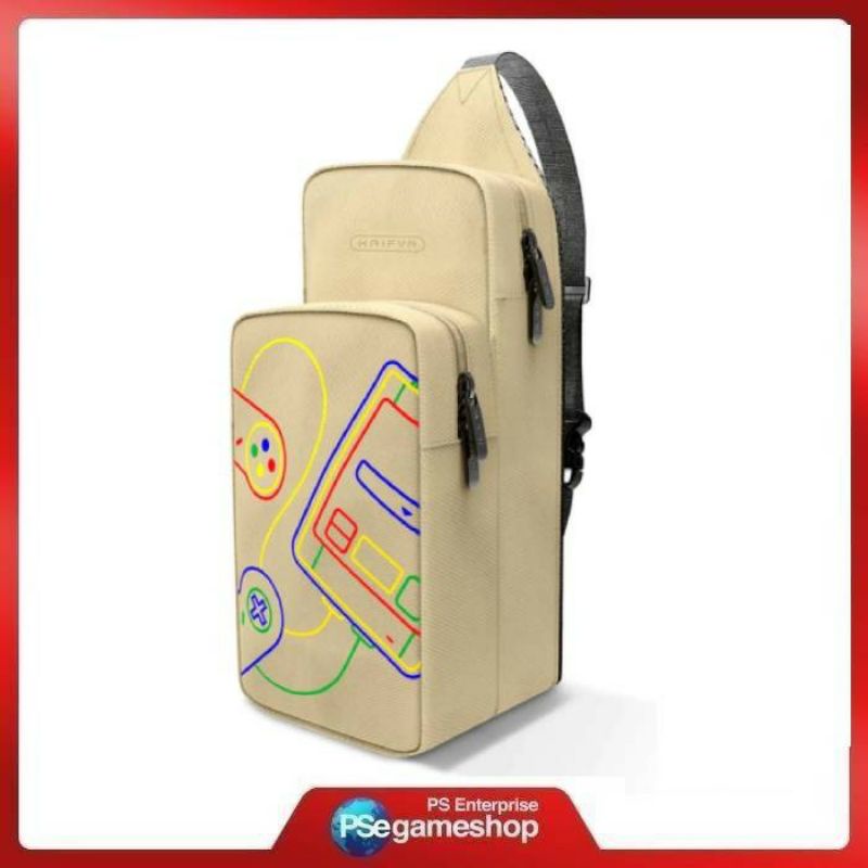 Travel Carrying Case Bag, Tas Selempang Kecil Portabel Ransel Bahu Selempang ( Gold )