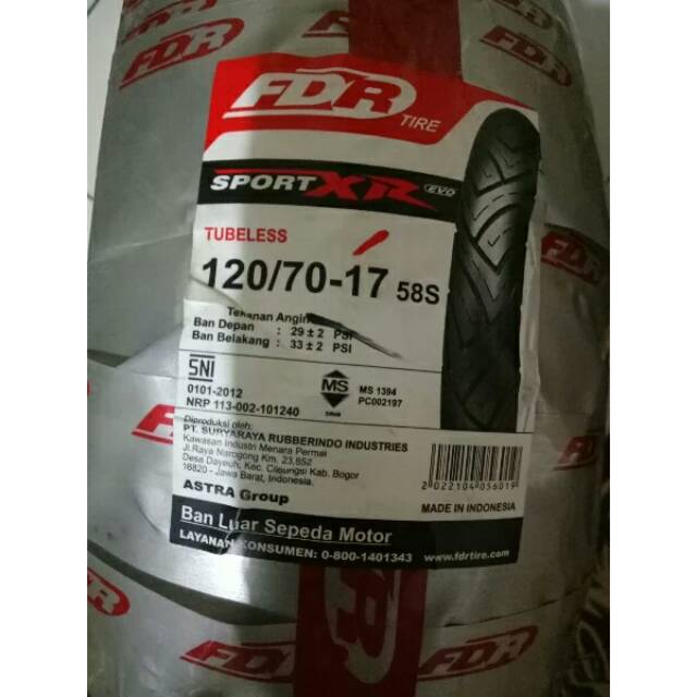 Ban FDR 120/70-17 SportXR Tubeless