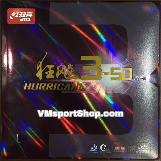 DHS Hurricane 3-50 - Karet Rubber Bet Bat Pingpong Tenis Meja
