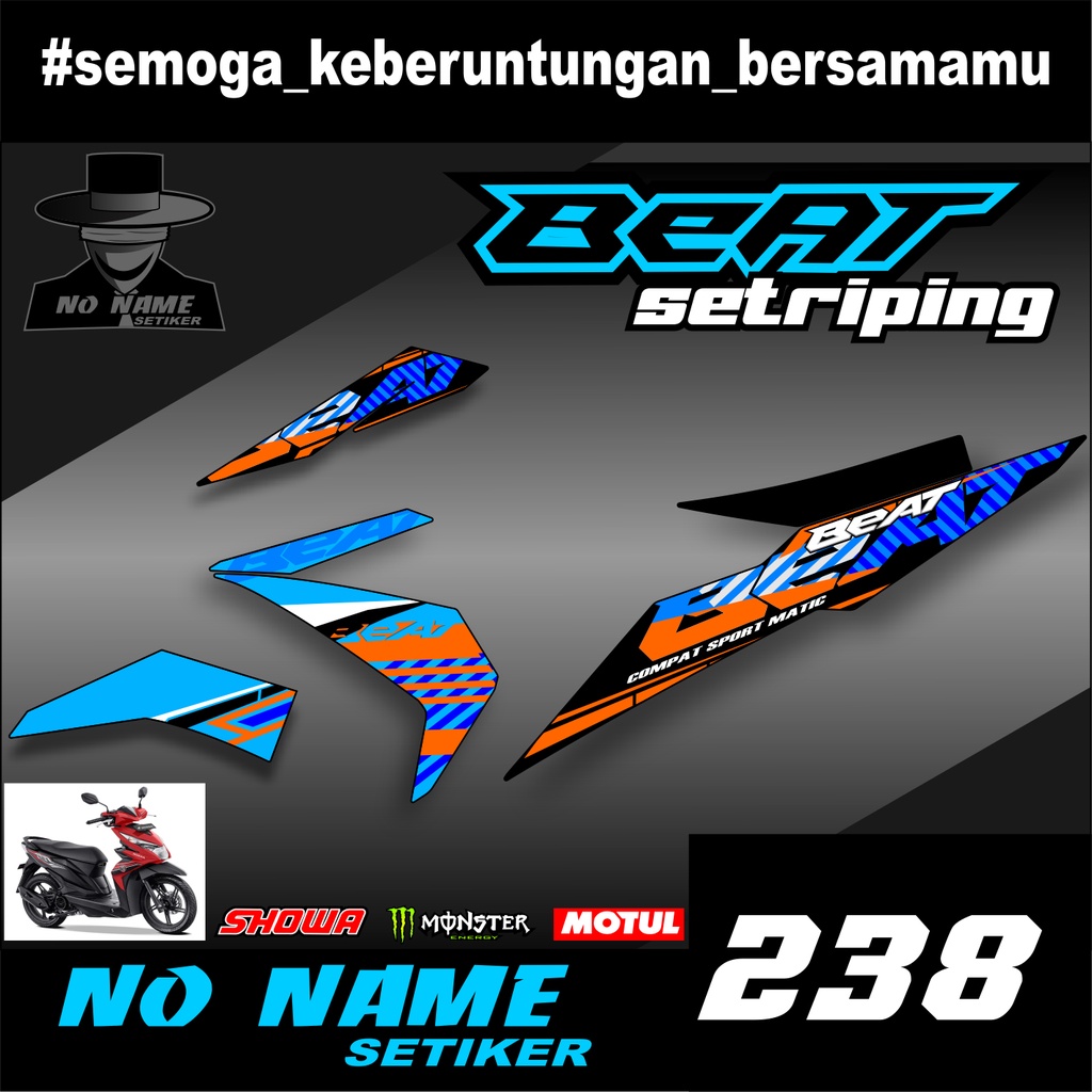 Striping stiker setiker Motor Beat esp (238) 2016 2017 2018 2019 / Fi New Esp Iss Variasi Honda 002