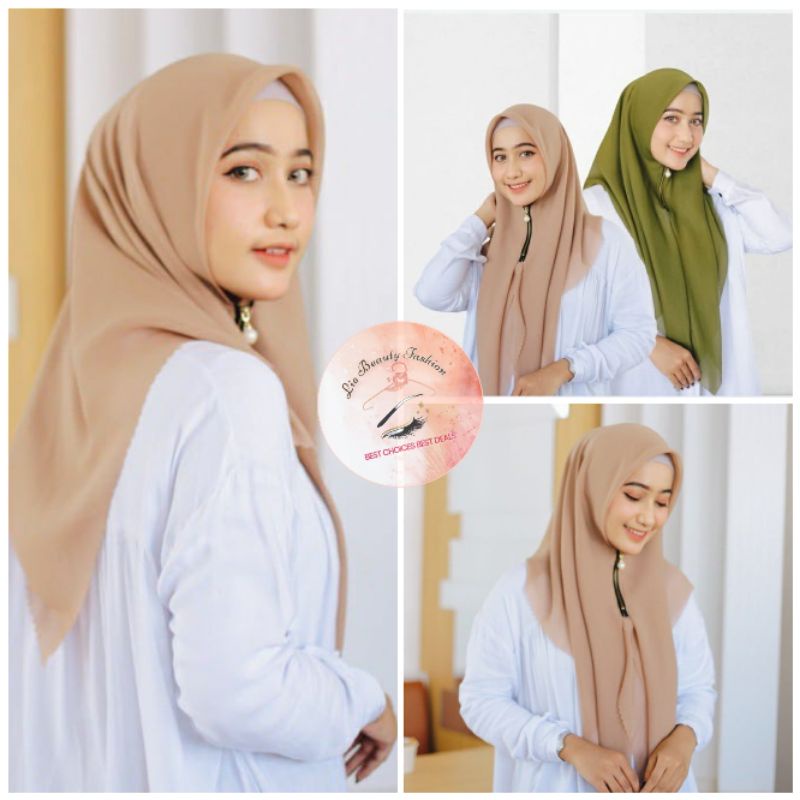 Hijab Jilbab Zipper Resleting Polos