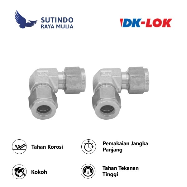 Fitting DK-Lok Union Elbow SS316 3/8 In - Sutindo Store