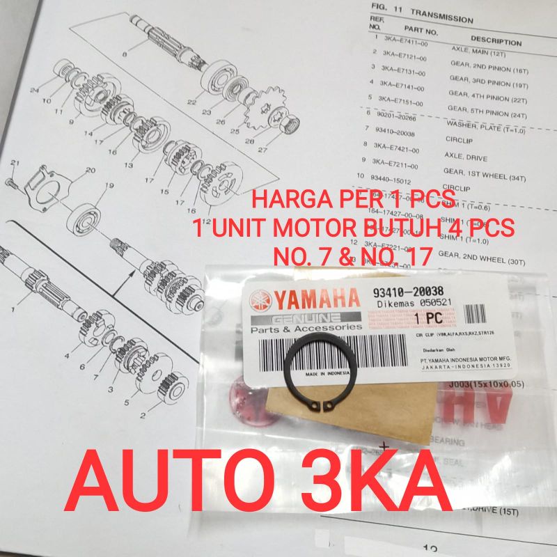 CIRCLIP KLIP AS RASIO RXKING RX KING RXS 93410-20038
