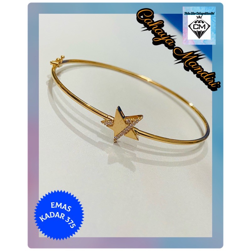 Gelang Emas kadar 375 Berat +/- 1,97 Gram Diameter 5,4 Cm