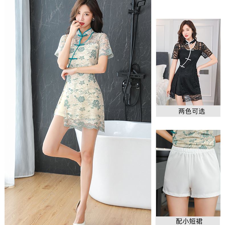 Foot bath technician work clothes new suit foot therapy shop bath sauna improved cheongsam dress ear